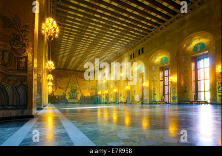 La Svezia, Stoccolma, Kungsholmen, il Municipio, la sala dorata Foto Stock