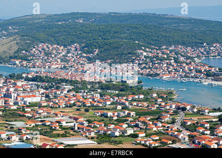 Vista panoramica di Trogir, Dalmazia, Croazia Foto Stock