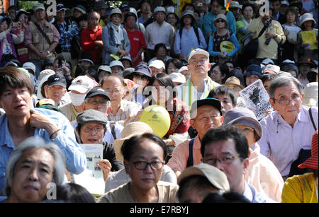 Tokyo, Giappone. 23 Sett 2014. Le persone che frequentano un anti-nucleare di dimostrazione in Tokyo, Giappone, Sett. 23, 2014. 16.000 persone hanno partecipato alla manifestazione. Credito: Stringer/Xinhua/Alamy Live News Foto Stock