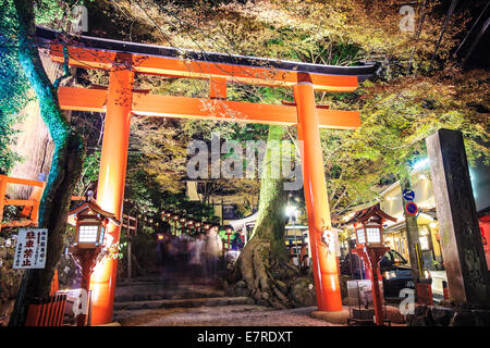 Kyoto, Giappone - 22 Novembre 2013: Kifune Santuario è un santuario shintoista situato a SakyO-ku a Kyoto, Giappone Foto Stock