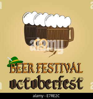 Birra fredda poster. Festival della birra Oktoberfest. Foto Stock