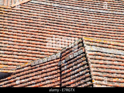 Tetti di terracotta a Lucca, Italia Foto Stock