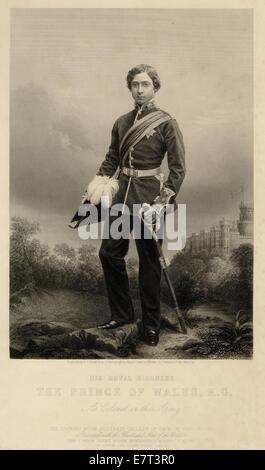 Albert Edward, il Principe di Galles, ca 1859, da D.J. Pound, sulla base di una fotografia da John Mayall Jabets Foto Stock