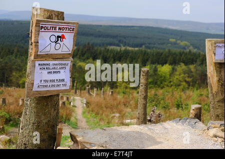Mountain Bike Downhill corso presso un trail center Foto Stock