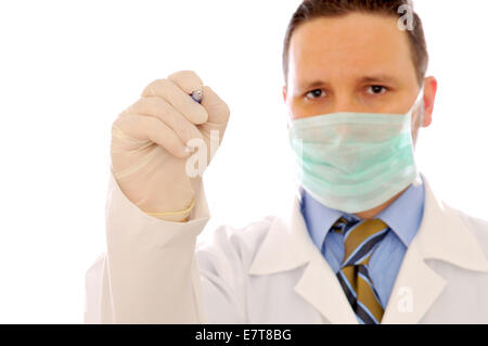 Il medico è iscritto su sfondo bianco Foto Stock