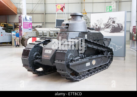 Renault FT-17 serbatoio a serbatoio Museum, Bovington, Dorset, England, Regno Unito Foto Stock