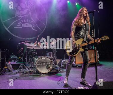 Detroit, MI, Stati Uniti d'America. Xx Settembre, 2014. LAURA JANE grazia e ATOM WILLARD della banda contro di me! Eseguire presso il Fillmore Detroit. della banda contro di me! Esegue al Fillmore Detroit. © Alexis Simpson/ZUMA filo/Alamy Live News Foto Stock