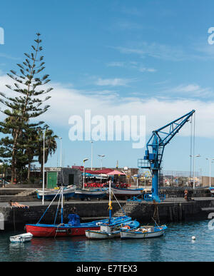 Il vecchio porto di Puerto de la Cruz, Tenerife, Isole Canarie, Spagna Foto Stock