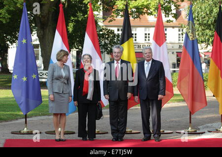 Presidenti federali all'undicesima riunione di tutti di lingua tedesca di capi di Stati su settembre 18th, 2014 a Bad Doberan, Germania Foto Stock