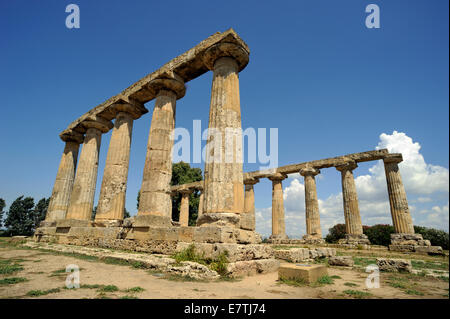 Italia, Basilicata, Metaponto, Tavole Palatine, tempio greco di era Foto Stock