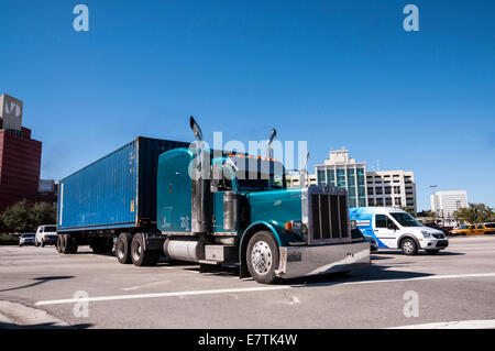 Peterbilt carrello in Miami Florida, Stati Uniti d'America Foto Stock