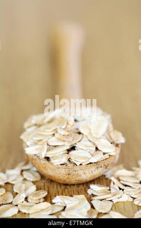 Insieme di fiocchi d'avena (Avena sativa). Foto Stock