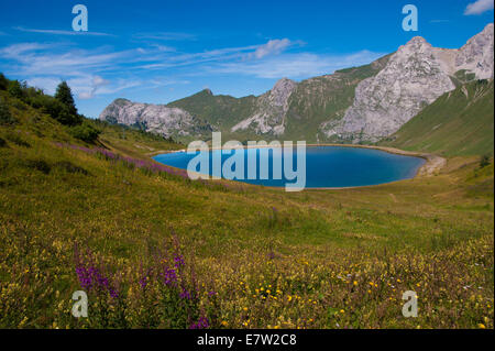 Lac de maroli,le chinaillon,grand bornand,Haute Savoie,Francia Foto Stock