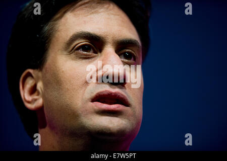 MANCHESTER, REGNO UNITO. 24 Settembre, 2014. Leader laburista Ed Miliband durante il giorno quattro del partito laburista la Conferenza Annuale che avrà luogo a Manchester Central Convention Complex Credit: Russell Hart/Alamy Live News. Foto Stock