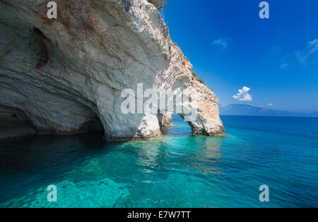 Grotte blu di Zante Island, Grecia Foto Stock