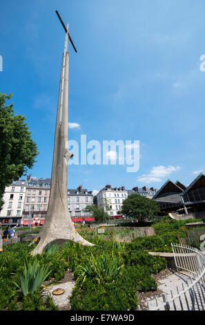 La storica piazza del mercato di Rouen, Francia Europa Foto Stock