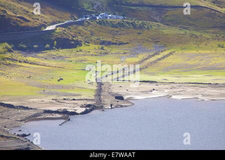 Parco Nazionale del Distretto dei Laghi, Cumbria, Regno Unito. 24 Settembre, 2014. Mardale village emerge da Hawswater, Parco Nazionale del Distretto dei Laghi, Cumbria, Regno Unito. Credito: Andrew Findlay/Alamy Live News Foto Stock