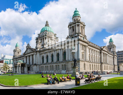 Il Municipio, Donegall Square, Belfast, Irlanda del Nord, Regno Unito Foto Stock