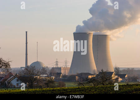 Impianto nucleare di Grafenrheinfeld vicino a Schweinfurt, Germania Foto Stock