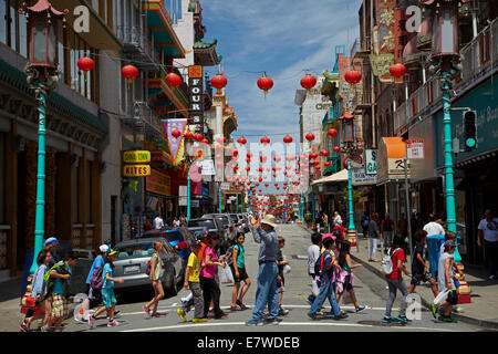 Grant Avenue, Chinatown di San Francisco, California, Stati Uniti d'America Foto Stock