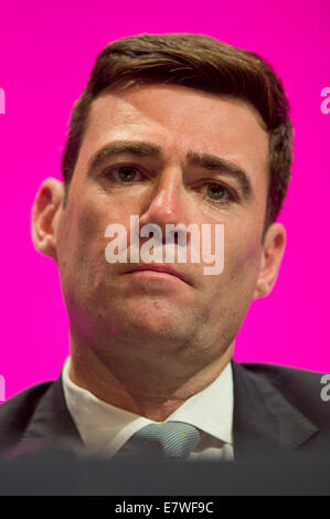 Manchester, Regno Unito. 24 Settembre, 2014. Andy Burnham, Shadow il Segretario di Stato per la salute, il giorno 4 del partito laburista la Conferenza Annuale che avrà luogo a Manchester Central Convention Complex Credit: Russell Hart/Alamy Live News. Foto Stock