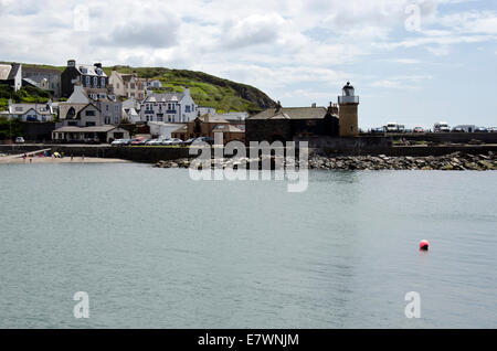 Il faro a Portpatrick Porto di Galloway, sud ovest della Scozia. Foto Stock