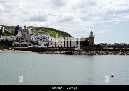 Il faro a Portpatrick Porto di Galloway, sud ovest della Scozia. Foto Stock