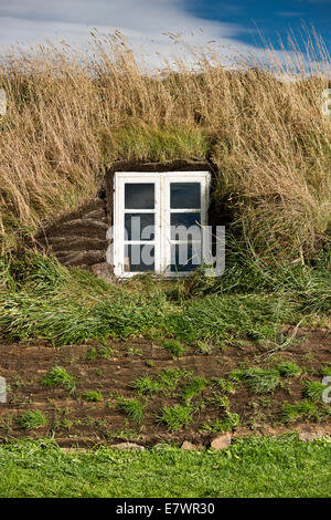 Case di SOD, turf edifici, Glaumbaer o Glaumbaer Museum, regione nord-occidentale, Islanda Foto Stock