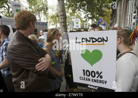 Persone il clima di marzo Londra il 21 settembre 2014. Foto Stock