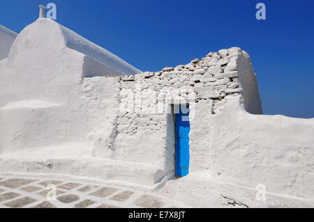 Belle strade bianche di Mykonos, Grecia Foto Stock