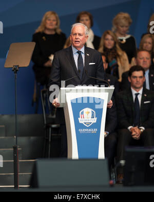 Gleneagles, Auchterarder, Perthshire Scozia. Xxv Sep, 2014. La Ryder Cup. PGA presidente Ted Vescovo durante la cerimonia di apertura. Credito: Azione Sport Plus/Alamy Live News Foto Stock