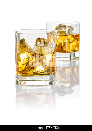 Due bicchieri di whiskey Foto Stock