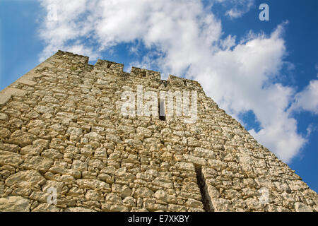 Spissky Castle - Guardare dal centro del cortile del castello Foto Stock