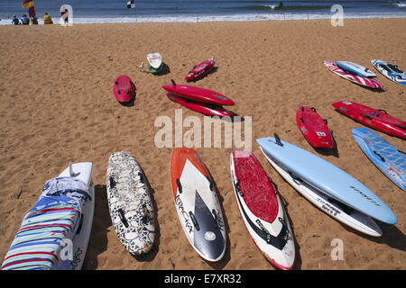 Tavole da surf sulla spiaggia collaroy, uno di Sydney la famosa Northern Beaches,l'australia Foto Stock