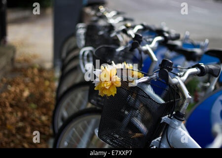 Le moto schierate in bagno, Somerset. Foto Stock