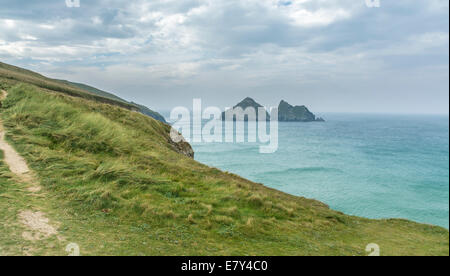 Vista da Holywell Bay, North Cornwall Regno Unito Foto Stock