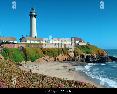 Pigeon Point lighthouse a Big Sur in California. Foto Stock