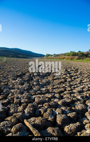 Asciutto terra arida dalla siccità in California Foto Stock