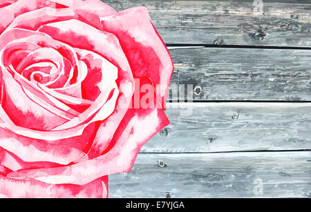 Texture in legno di rosa ad acquerello Foto Stock