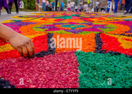 Tappeti di pasqua in Antigua Guatemala Foto Stock