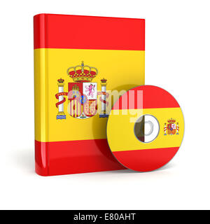 Libro spagnolo nella bandiera nazionale il coperchio e CD. 3d Foto Stock