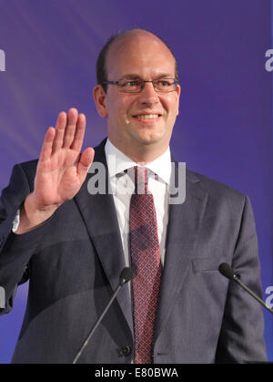 Contrassegnare temerario MP MARK sconsiderate mp conservatore 27 settembre 2014 Doncaster Racecourse a Doncaster nello Yorkshire INGHILTERRA Foto Stock