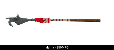 Immagine di un arma medioevale per combattere isolato su bianco Foto Stock