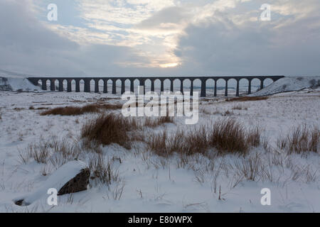 Viadotto Ribblehead in inverno Foto Stock