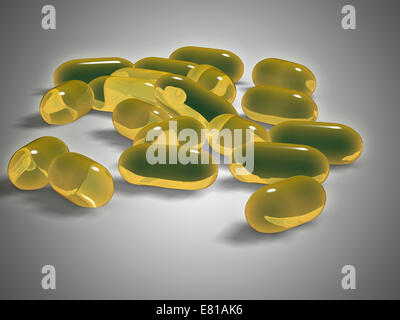 Olio di fegato di capsula. Foto Stock