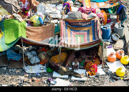 Dharavi Slum, Mumbai, Maharashtra, India Foto Stock