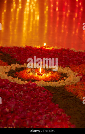 Festival Indiano Rangoli diwali Foto Stock