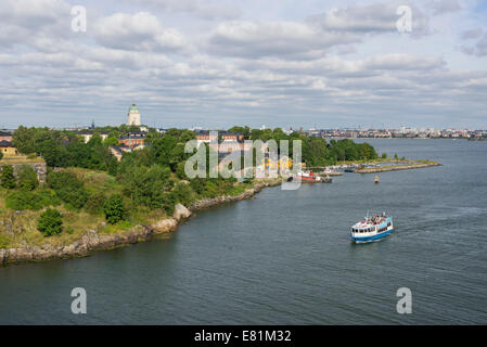 Viste di Helsinki con la Fortezza di Suomenlinna, Uusimaa, Finlandia Foto Stock