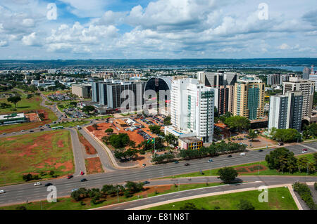 Vista dalla Torre della televisione su Brasilia, Brasile Foto Stock