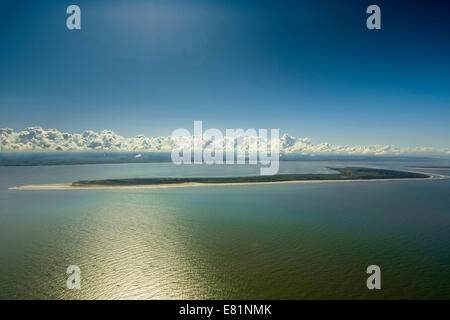 Vista aerea, Langeoog, isola nel mare del Nord, Est Isole Frisone, Bassa Sassonia, Germania Foto Stock